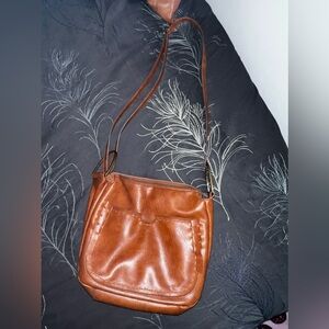 💕 Brown Faux Leather Crossbody Satchel